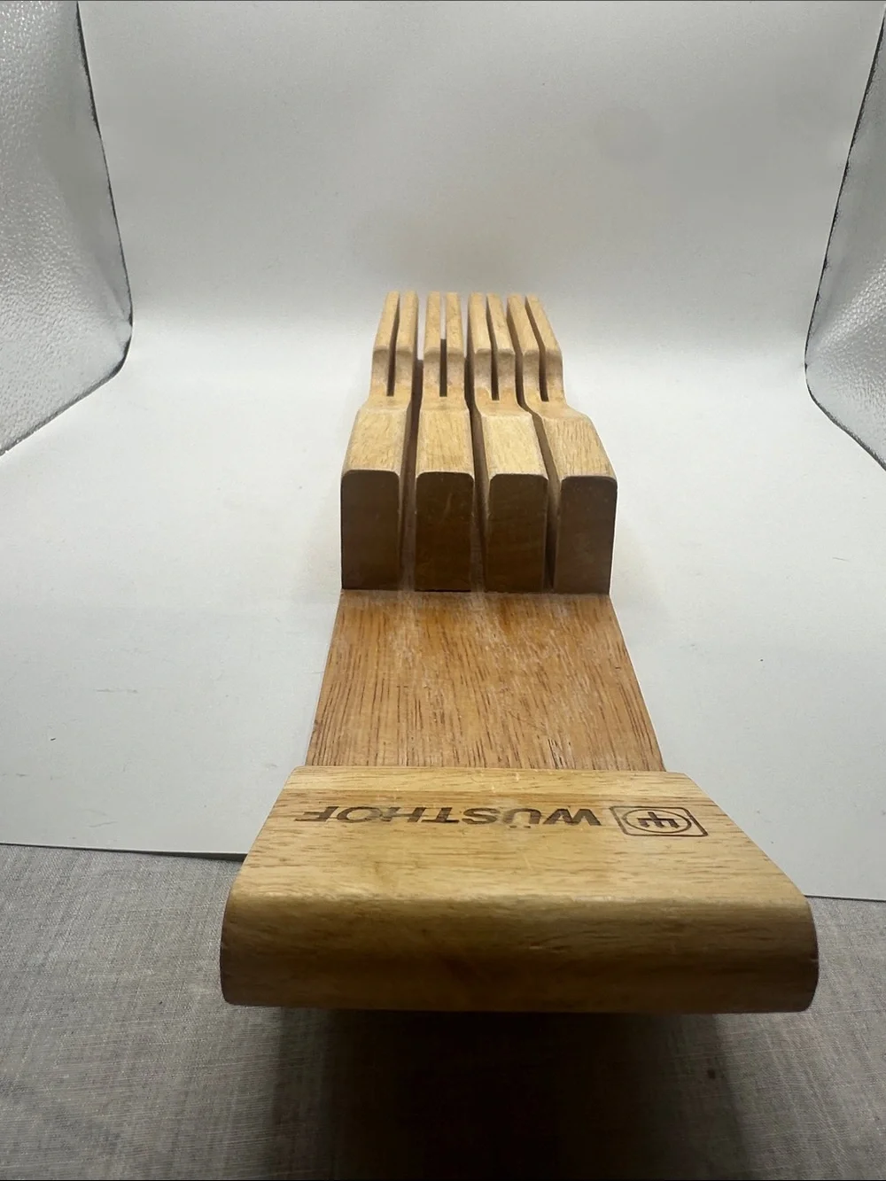 Wusthof Wooden Knife Block Rack Natural Light Brown